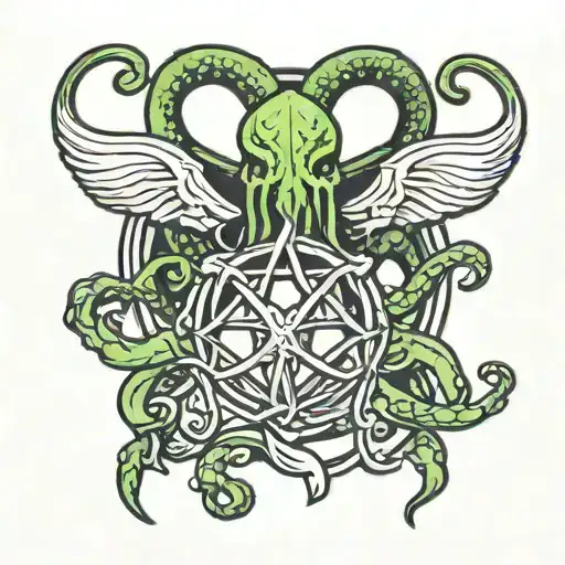 Atheist symbol cthulhu style tattoo tattoo design idea