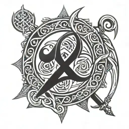 Atheist symbol viking style tattoo design inspired tattoo design idea