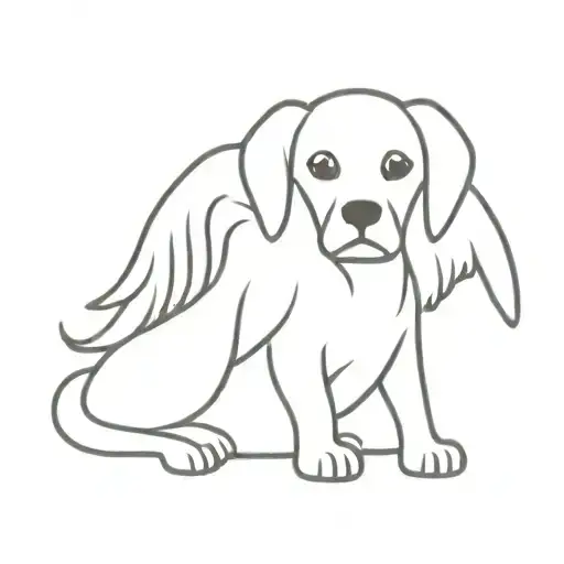 angel dog tattoo design idea