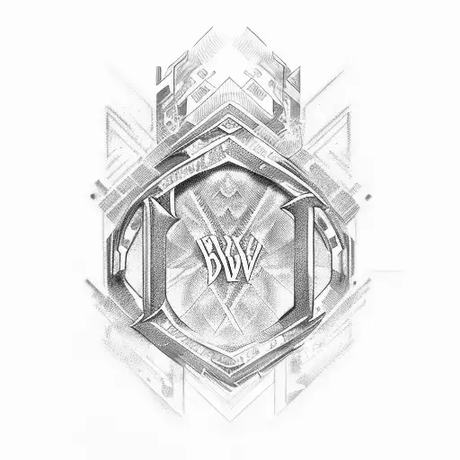 BW initials, brotherhood, DNA tattoo design idea