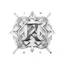 BW initials, brotherhood, DNA tattoo design idea