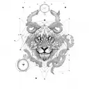 Leo constellation, heart tattoo design idea