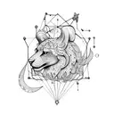 Leo constellation, heart tattoo design idea