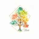 geometry tree tattoo design idea