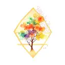 geometry tree tattoo design idea