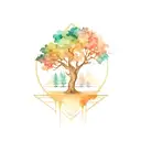 geometry tree tattoo design idea