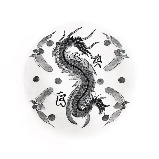 black circular dragon tattoo tattoo design idea