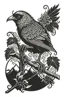 kiwi bird skiing tattoo design idea