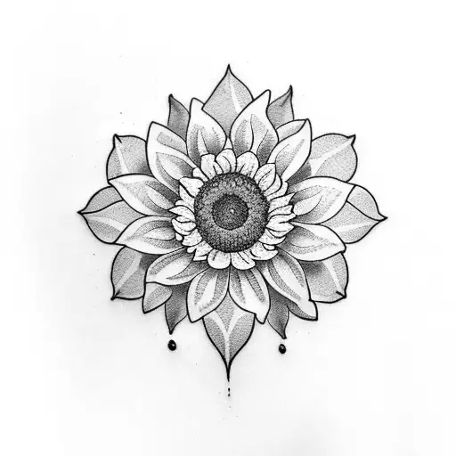 Floral tattoo with sunflower peony hyacinths flowers. include a mandala also. forearm tattoo tattoo design idea