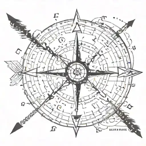 arrow and compass and mountains and Morse code "fuck cancer" tattoo design idea