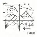 arrow, mountain, compass, Morse code "fuck cancer" phrase tattoo design idea