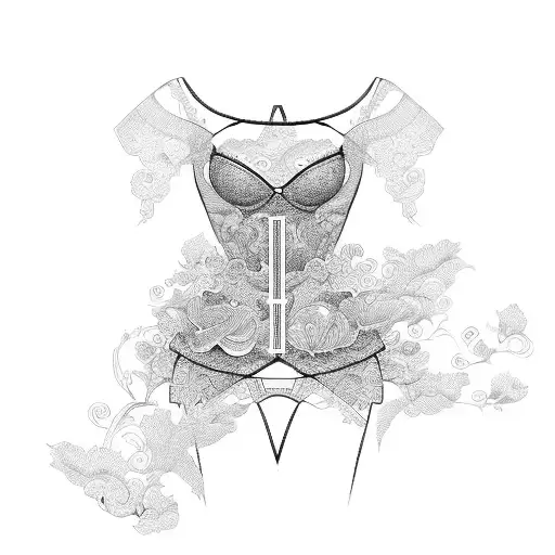 An elegant Chinese fan made of lingerie patterns tattoo design idea