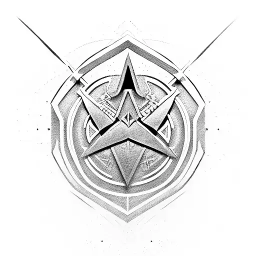 Assassins creed and jedi symbol merged tattoo design idea