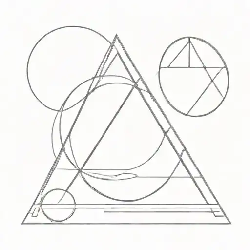 AA triangle and circle simplistic tattoo design idea