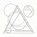 AA triangle and circle simplistic tattoo design idea