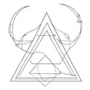 AA triangle and circle simplistic tattoo design idea