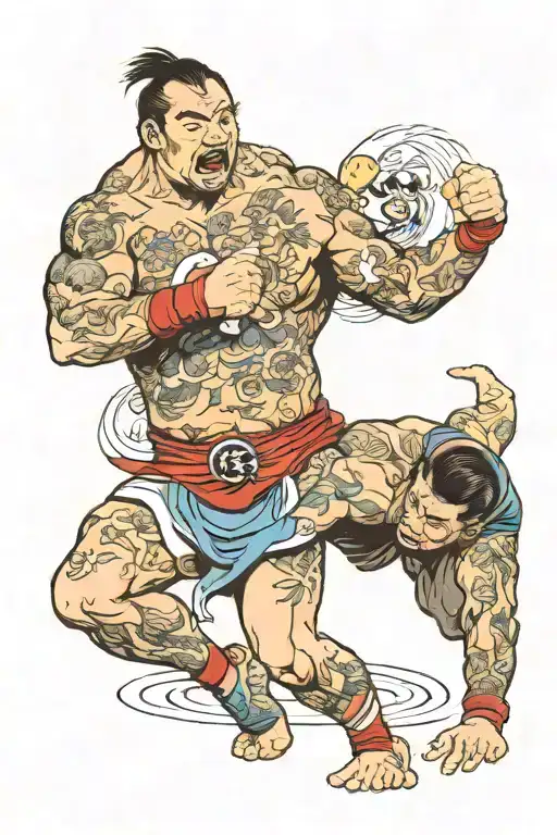 Wrestling, southern, western, talkative, enjoyable, fun, family, dad tattoo design idea