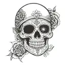 Sugar Skull wearing tattoo design idea
