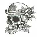 Sugar Skull wearing tattoo design idea