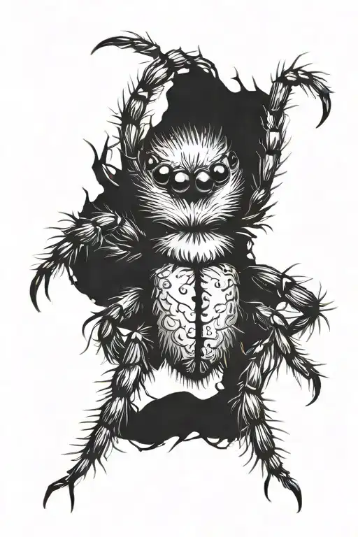 jumping spider tattoo design idea