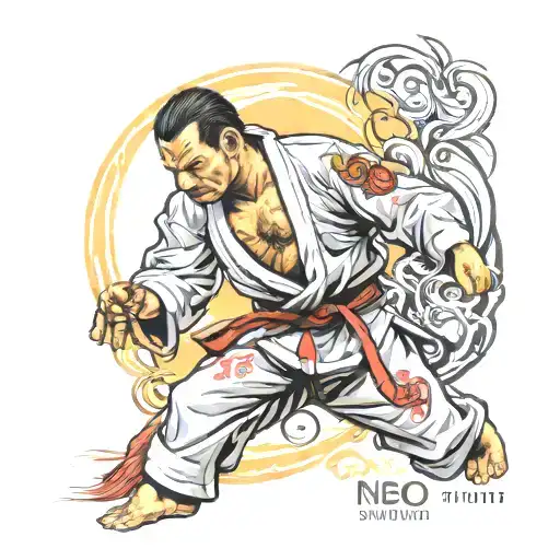 Brazilian jiu jitsu fighter tattoo design idea
