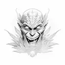 green goblin with cannabis tattoo design idea