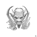 goblin with ganja tattoo design idea