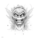 green goblin with cannabis tattoo design idea