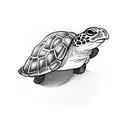 Turtle head smoking pipe tattoo design idea