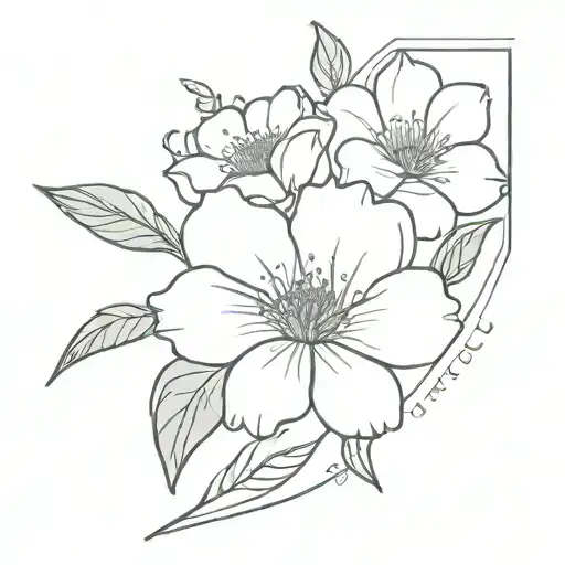march may august birth flower bouquet tattoo design idea