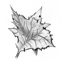 cross with small ivy leaves around it tattoo design idea