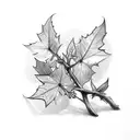cross with small ivy leaves around it tattoo design idea