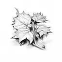 cross with small ivy leaves around it tattoo design idea