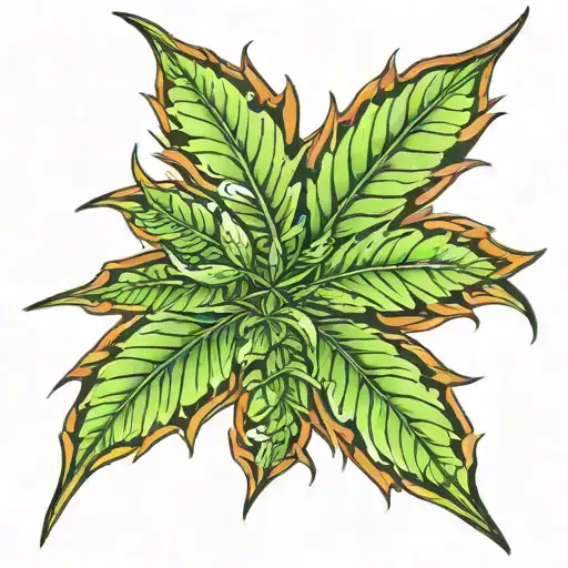 weed leaf tattoo design idea