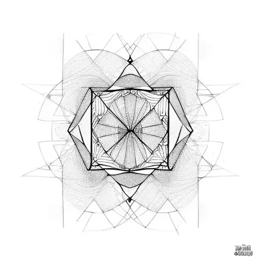 most simple abstract geometric tattoo design idea