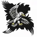 Eagle soaring tattoo design idea