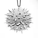 mideval flail spiked ball on chain shaded I. the art style of Hajime Sorayama black and white chrome long chain handle tattoo design idea