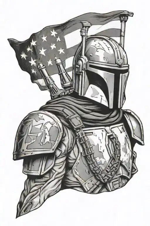 Mandalorian, Texas flag tattoo design idea