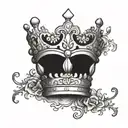 A crown spelling the name Nattie  tattoo design idea