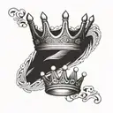A crown spelling the name Nattie  tattoo design idea