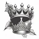 A crown spelling the name Nattie  tattoo design idea