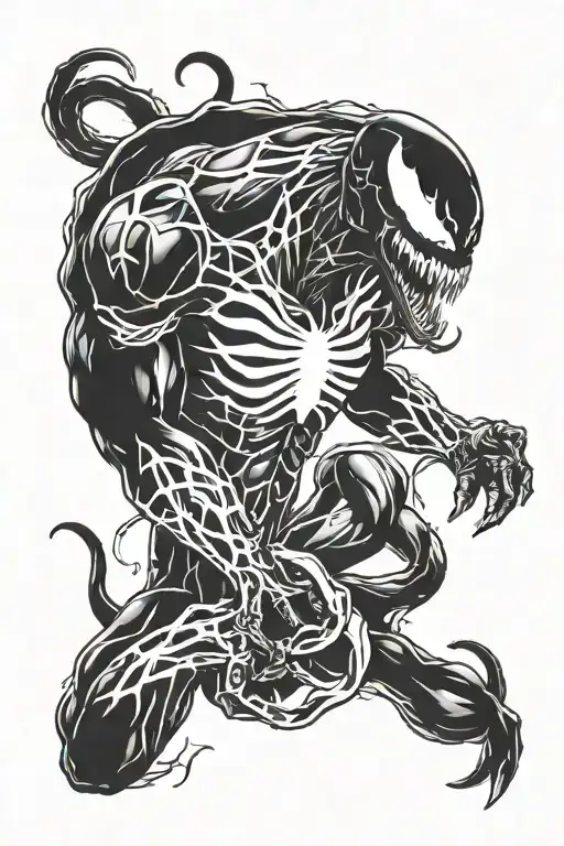 venom marvel tattoo design idea