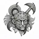 puerto rican taino culture tattoo design idea