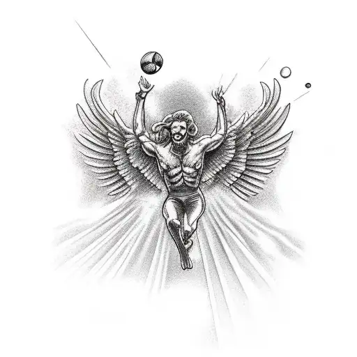 Icarus falling tattoo design idea
