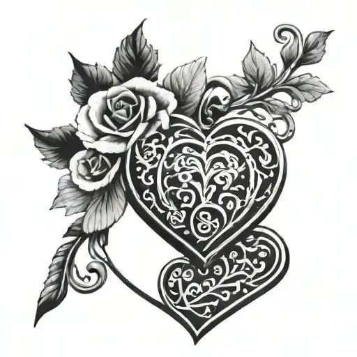 open locket necklace heart shaped  tattoo design idea