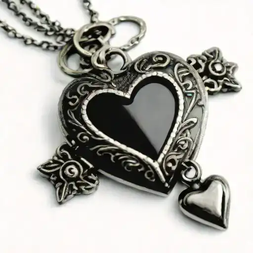 open locket necklace heart shaped  tattoo design idea
