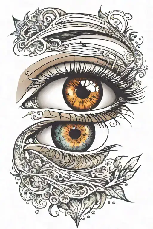 Eye without eyebrows tattoo design idea