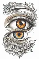 Eye without eyebrows tattoo design idea