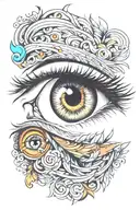 Eye without eyebrows tattoo design idea