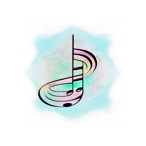 Music notes with self love, yoga tattoo design idea